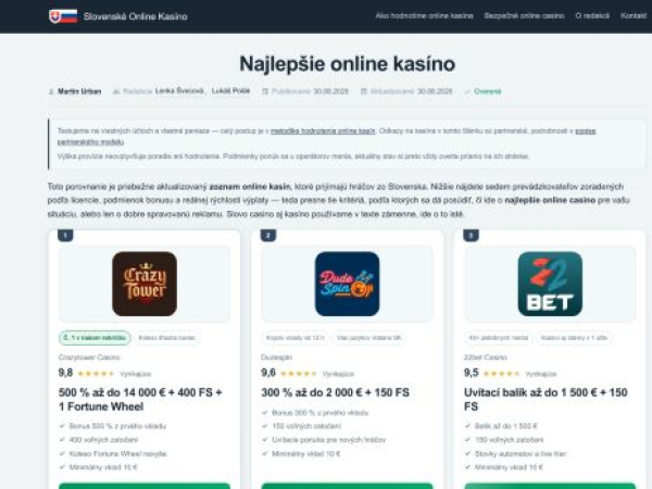 najlepsieonlinekasino.casino — SEO audit screenshot