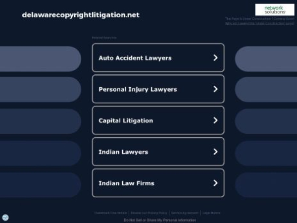 delawarecopyrightlitigation.net — SEO audit screenshot