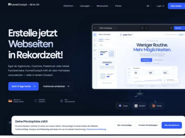 funnelcockpit.com — SEO audit screenshot