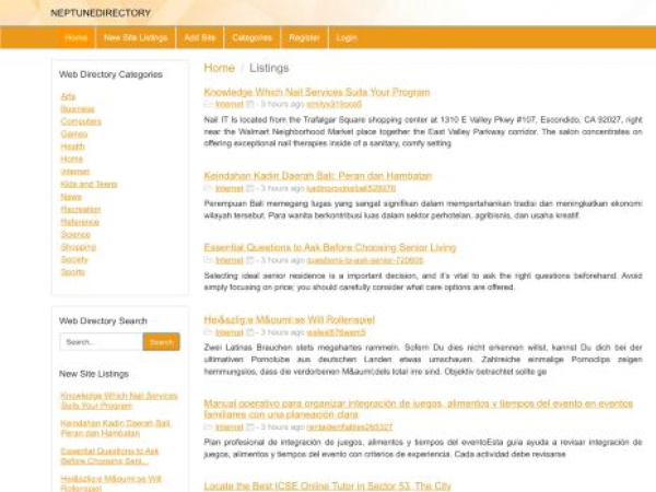 neptunedirectory.com — SEO audit screenshot