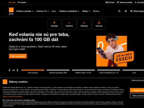 orange.sk — SEO audit screenshot