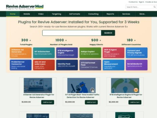 reviveadservermod.com — SEO audit screenshot