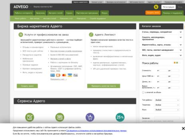 advego.ru — SEO audit screenshot