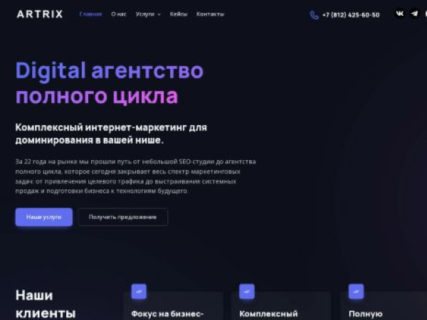 artrix.ru — SEO audit screenshot