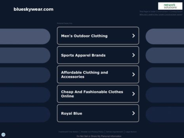 blueskywear.com — SEO audit screenshot