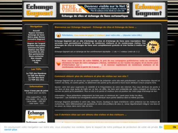 echangegagnant.com — SEO audit screenshot