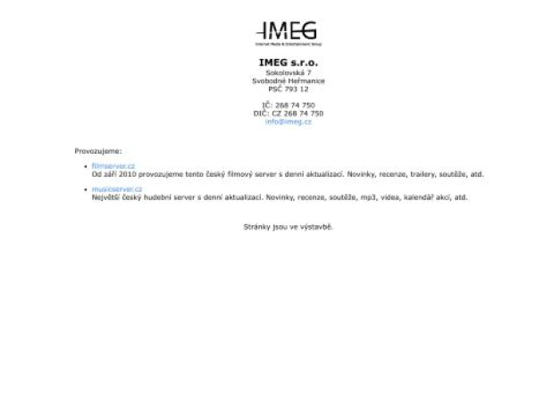 imeg.cz — SEO audit screenshot