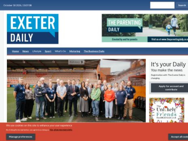 theexeterdaily.co.uk — SEO audit screenshot