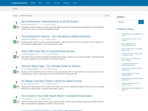 brightbookmarks.com — SEO audit screenshot