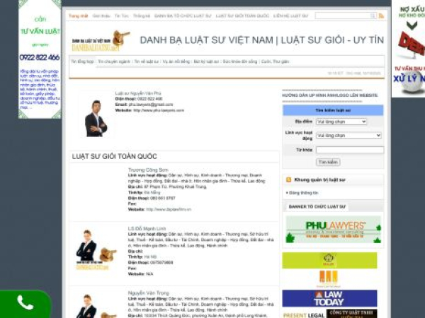 danhbaluatsu.net — SEO audit screenshot