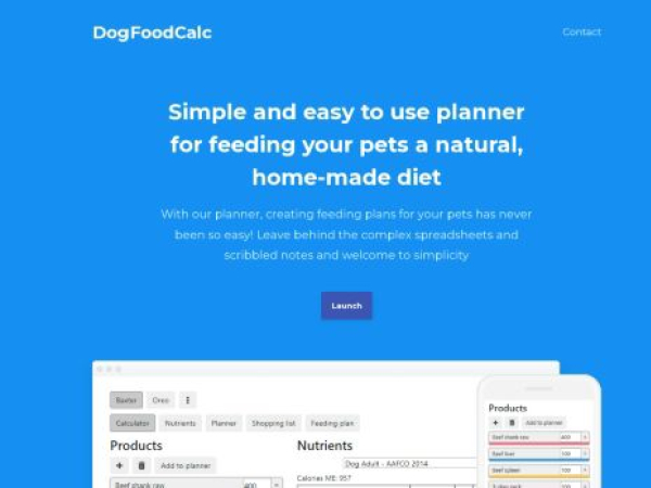 dogfoodcalc.com — SEO audit screenshot
