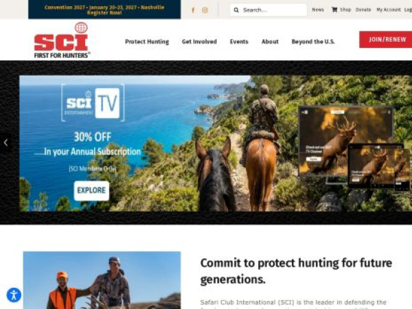 safariclub.org — SEO audit screenshot