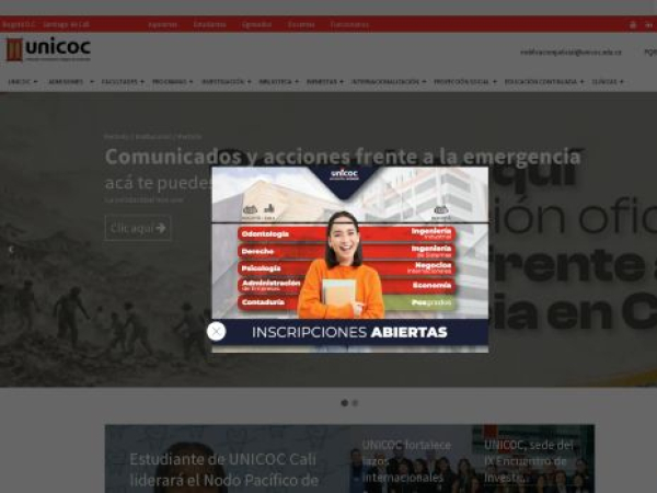 unicoc.edu.co — SEO audit screenshot