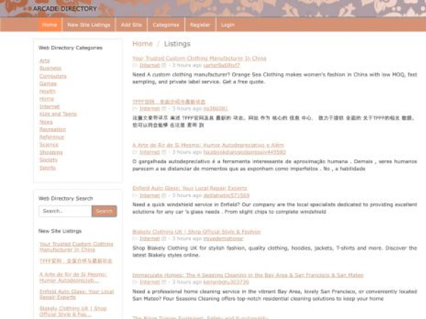 arcade-directory.com — SEO audit screenshot