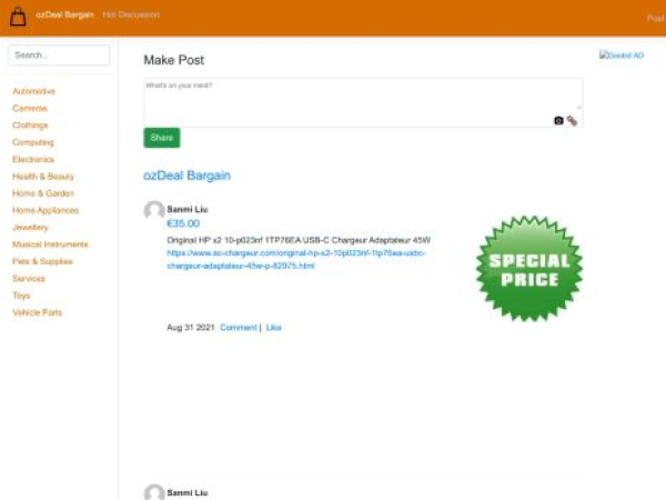 ozdeal.net — SEO audit screenshot