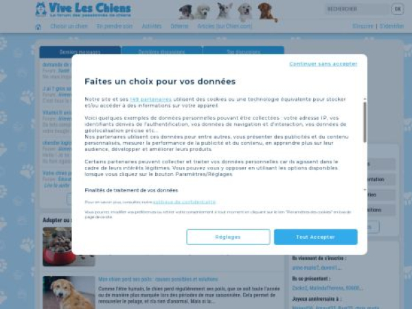 viveleschiens.com — SEO audit screenshot
